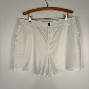 Style & Co Women's White Shorts Size 18W Cotton blend